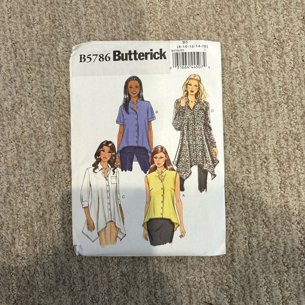Butterick Misses Shirts Sewing Pattern - Sizes 8-16 - B5786